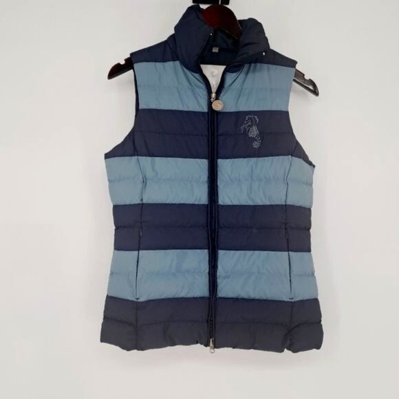 Cavallino Marino Color block‎ Stripe Equestrian  Puffer Vest Size Small - Picture 1 of 6